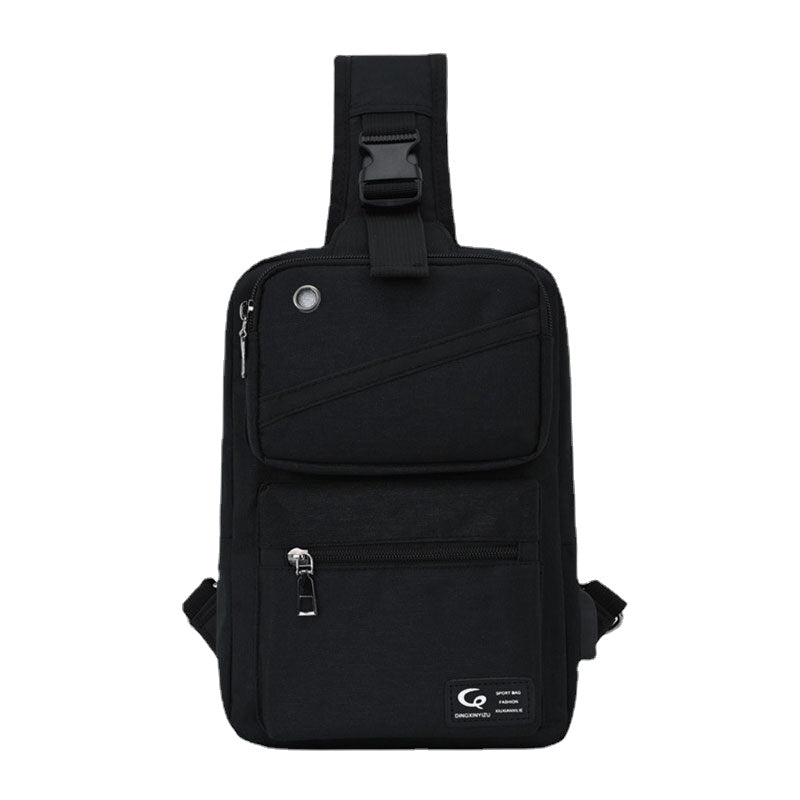 Men Large Capacity USB Chargeable Hole Headphone Hole Waterproof Chest Bags Shoulder Bag Crossbody Bags