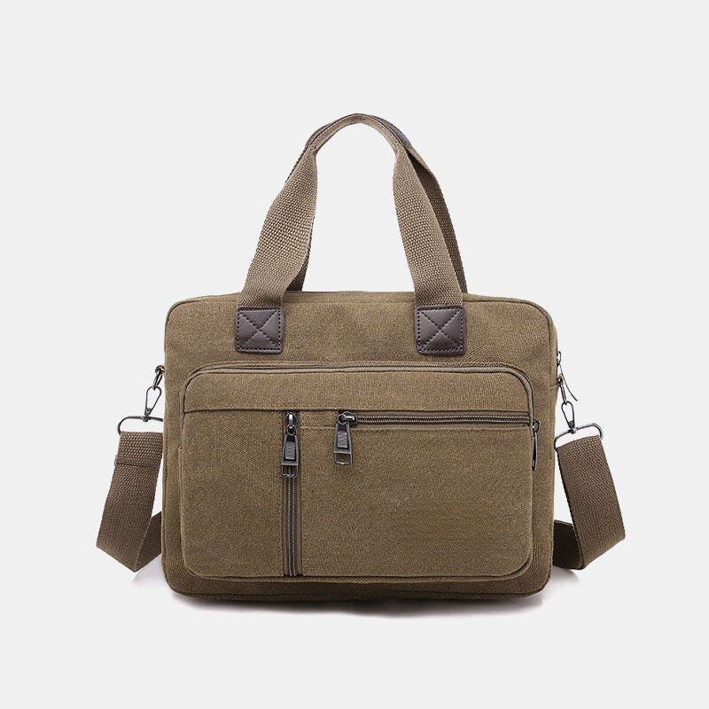 Men's Anti-theft Canvas Crossbody Bag with Multi-pockets & Large Capacity