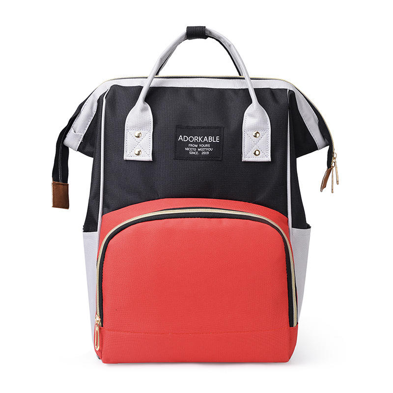 Women Fashion Canvas Casual Mummy And Kids Patchwork Backpack Handbag