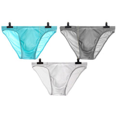 Thin Transparents Seamless Ice Silk Underwear 3D Pouch Briefs for Men