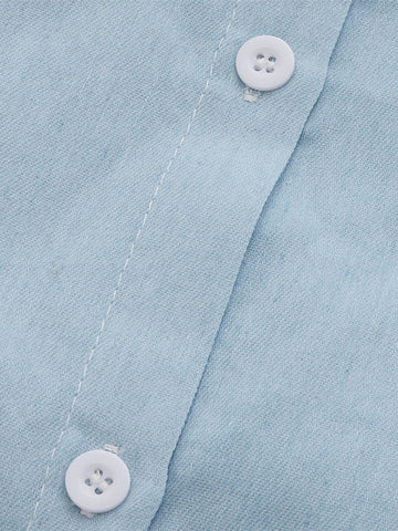 Women's Denim Midi Shirt Dress - Casual Short Sleeve with Pockets for Summer