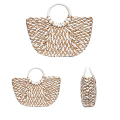 Women Summer Straw Bag Handbag Outdoor Casual Bag Handle Satchel