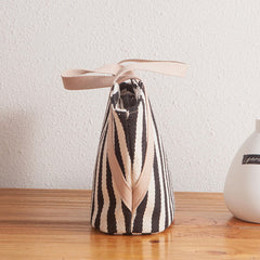 Women Canvas Striped Pattern Color Contrast Large Capacity Handbags Underarm Bag Shoulder Bag