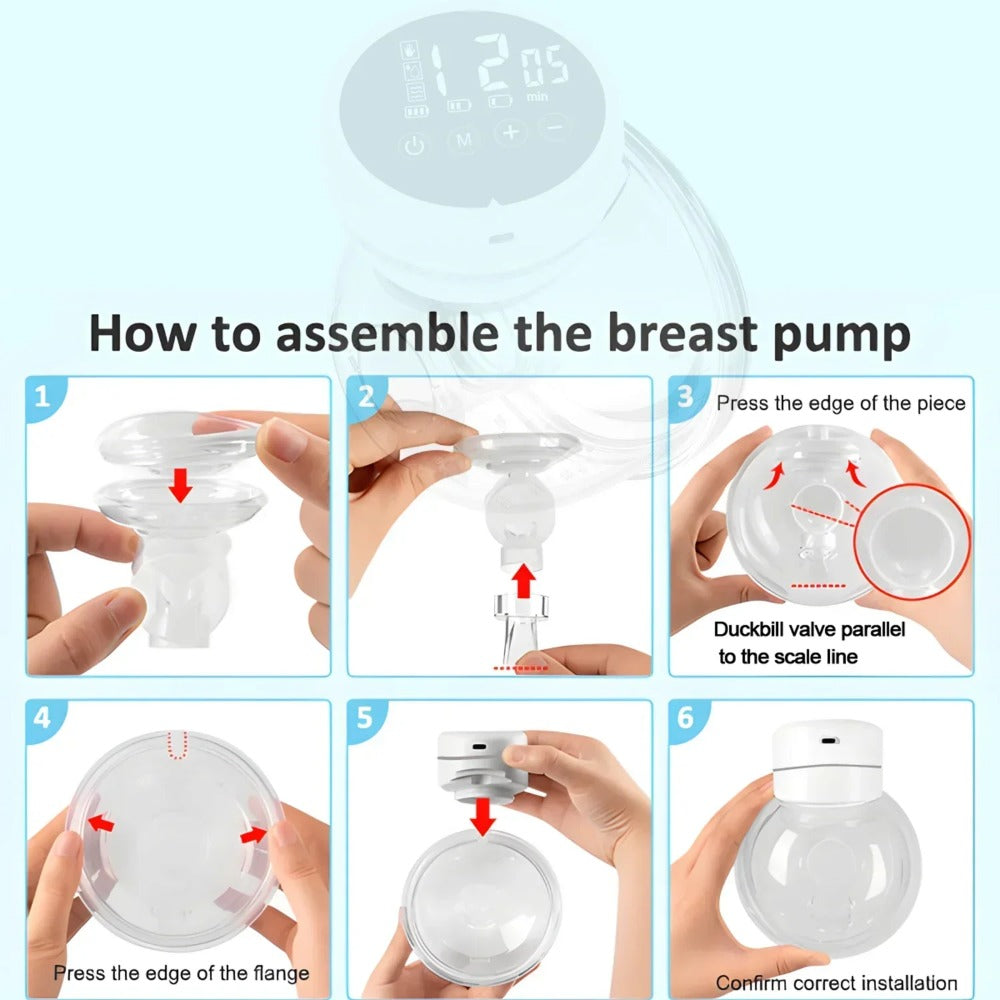 Wearable Electric Breast Pump - Silent, Hands-Free, Portable, Automatic Milk Collector for Travel