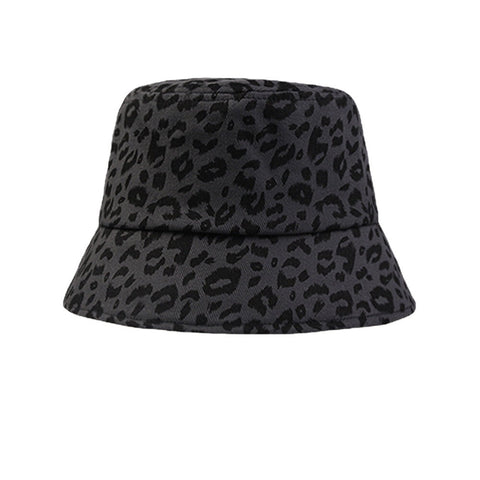 Women Cotton Leopard Pattern Print Fashion All-match Sunscreen Bucket Hat