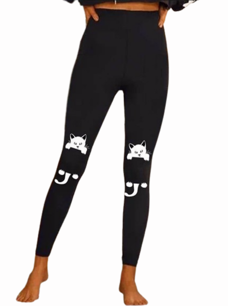 Women's Casual Cut Out Print Micro-elastic Designer Personality Pants