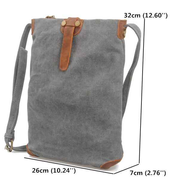 Retro Canvas Genuine Leather Messenger Bags Casual Shoulder Bags Crossbody Bags