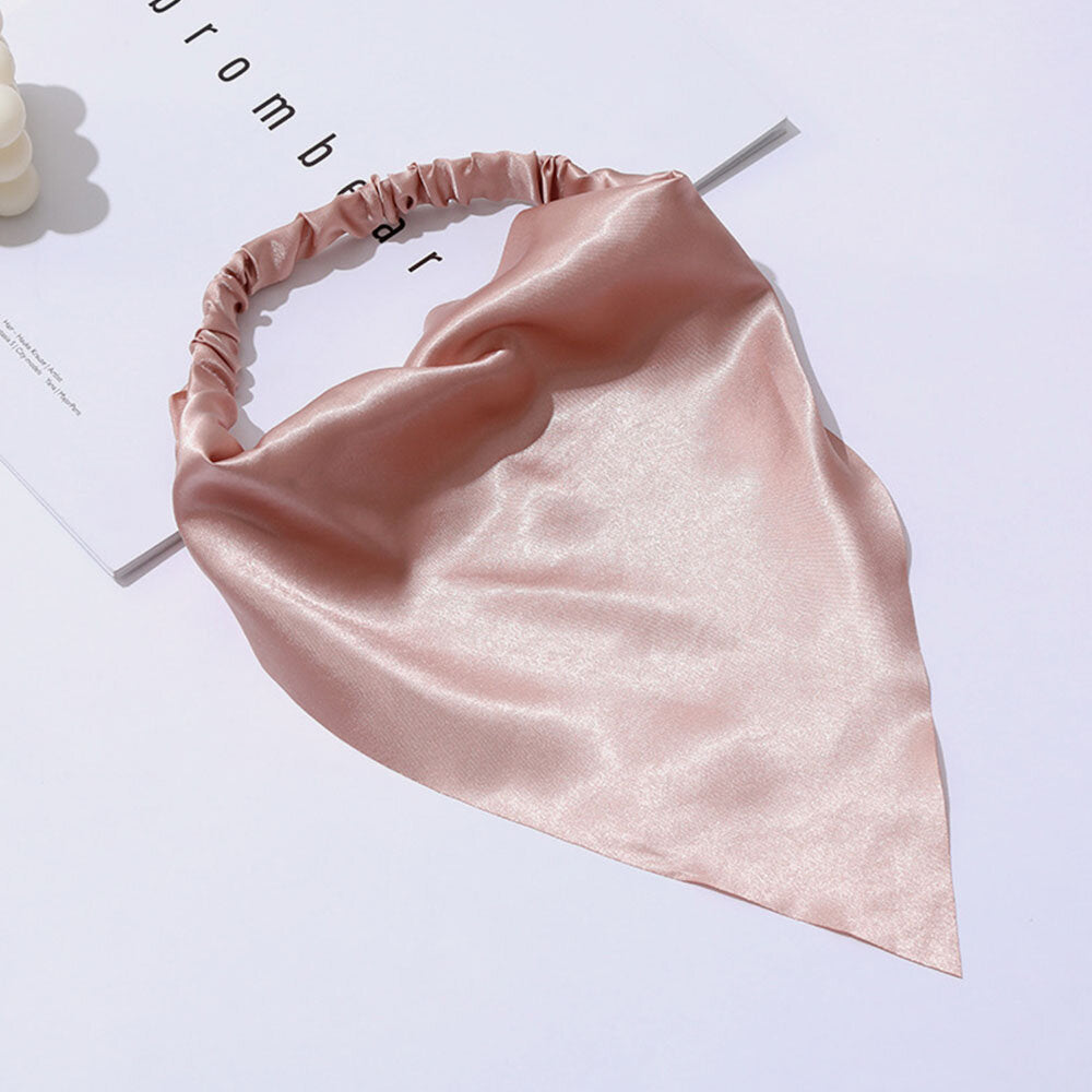 Women Chiffon Solid Color Elastic Wild Triangle Scarf Headband Headscarf Headwear