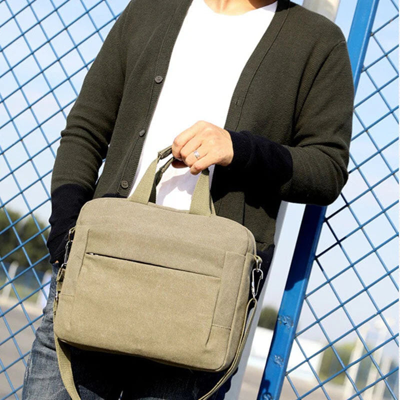 Men's Canvas Crossbody Shoulder Bag for Business