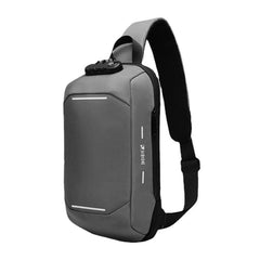 Men Oxford Password Lock Anti-theft Reflective Strip Design Waterproof Multi-pockets Crossbody Sling Bag Chest