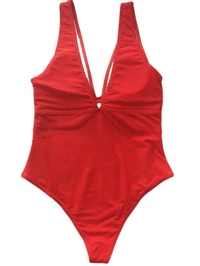Women's Swimwear One Piece Normal Swimsuit Quick Dry Plain Red Rose Red Bodysuit Bathing Suits Sports Beach Wear Summer