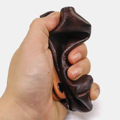 Unisex Vegetable Tanned Leather Wallet  Retro Color Matching Cowhide Coin Purse Card Holder Money Clip