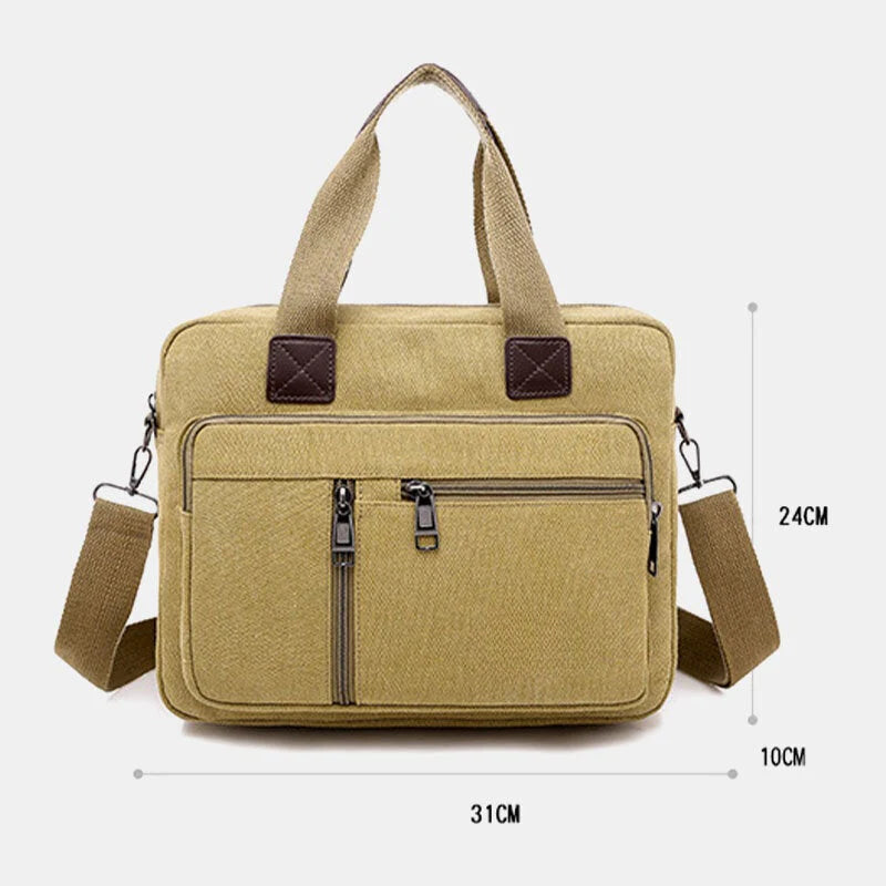 Men's Anti-theft Canvas Crossbody Bag with Multi-pockets & Large Capacity