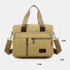 Men Canvas Multi-pocket Large Capacity Anti-theft Crossbody Bag