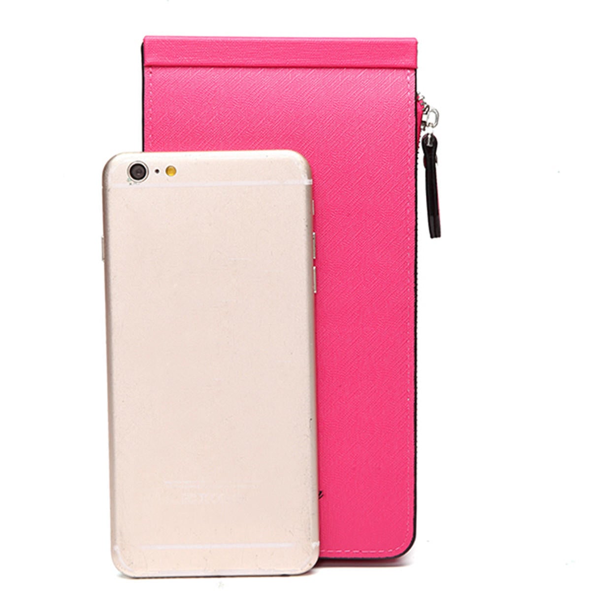 Women Men 26 Multi Card Holder Ultra Thin PU Leather Zipper Business Card Case 5.5'' Phone Bags