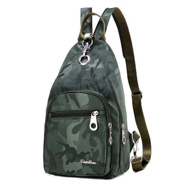 Women Nylon Camouflage Backpack Outdoor Sports Multifunction Chest Shoulder Bags