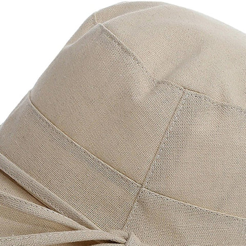 Women Summer Casual Cotton Bucket Hat Foldable Wide Brim Sunscreen Beach Cap