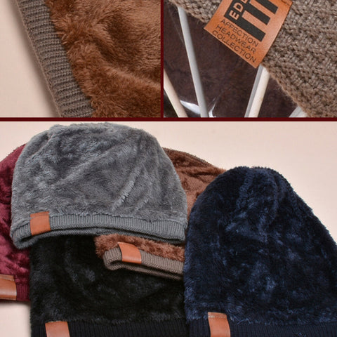 Unisex Wool Plus Velvet Thick Winter Keep Warm Outdoor Casual Brief Woolen Hat Beanie