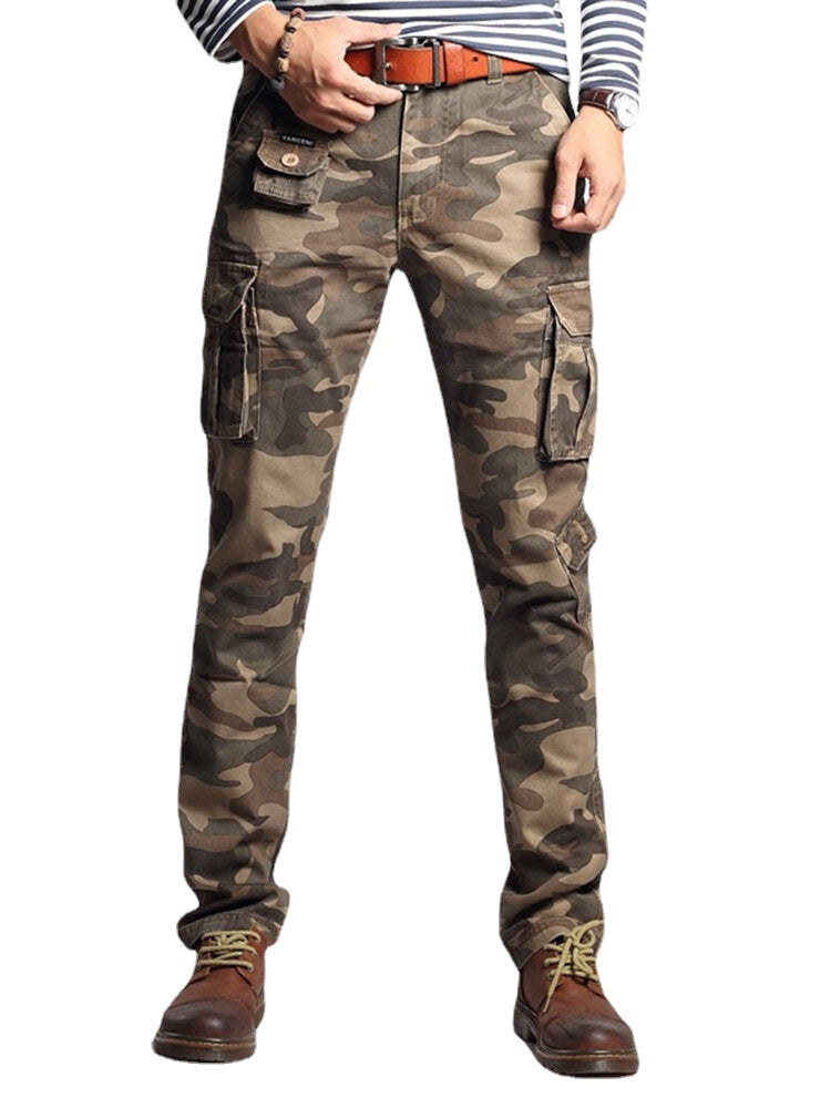 Men's Fashion Cargo Pants Multi Pockets Outdoors Camo Style Casual Cargo Pants