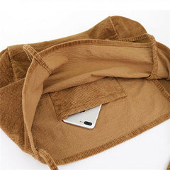 Women Corduroy Vintage Large-capacity Shopping Shoulder Bag Handbag