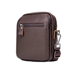 Men's Waterproof Genuine Leather Crossbody Bag with Multi-Layers