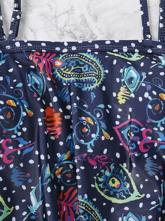 Women's Swimwear Tankini 2 Piece Normal Swimsuit Modest Swimwear Slim Dot Orchid 41 Blue dot 41 Bathing Suits New Casual Sexy / Padded Bras