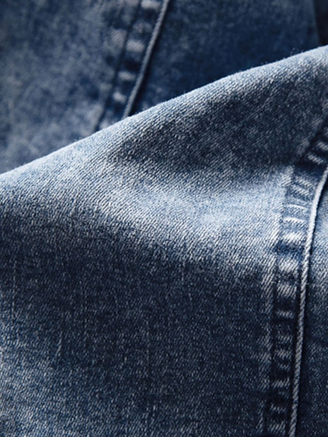 Women's Denim Bodycon Mini Dress with Pockets - Sleeveless Zippered Sheath for Summer