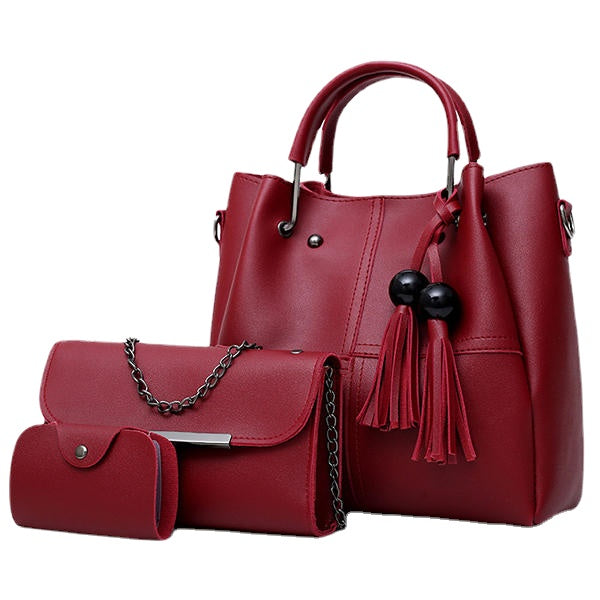 Fashion Handbag Messenger Bag Crossbody Bag Three-piece Tassel Mother Bag