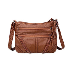 Women Multi-pocket Middle-aged Vintage Crossbody Bag Shoulder Bag