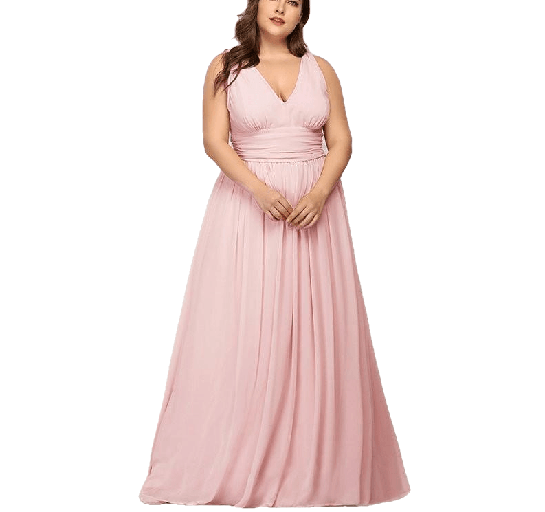 Elegant Printed A-Line V-Neck Chiffon Party Dress - Sheseelady