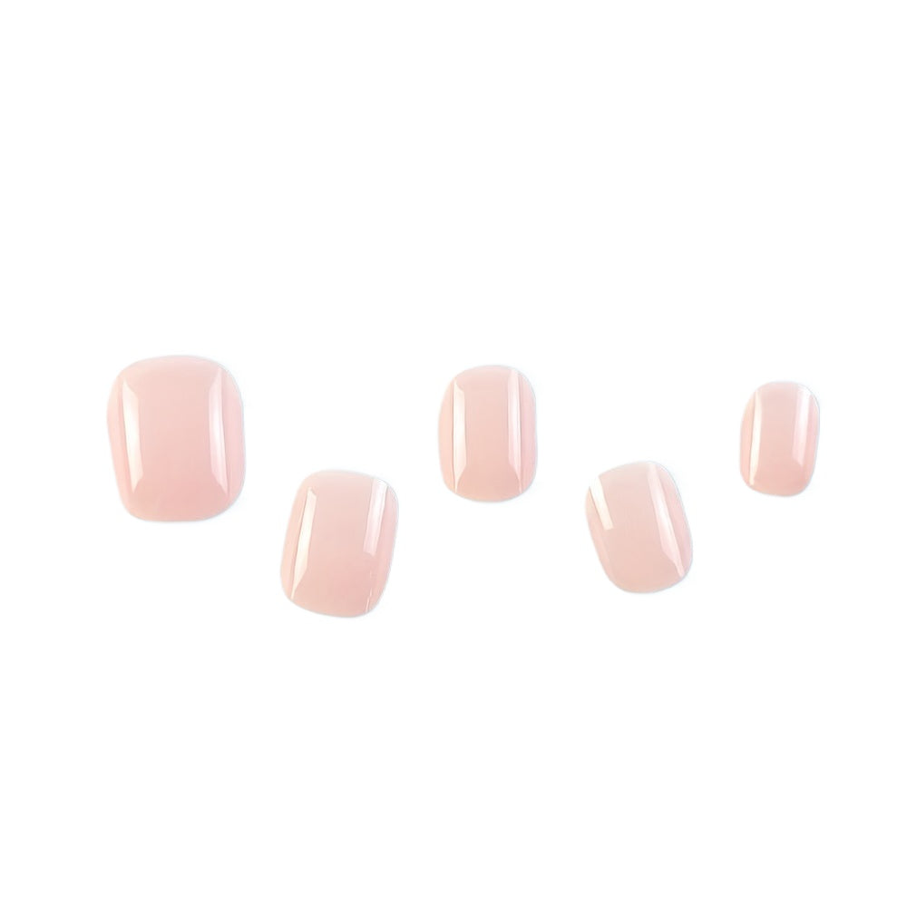 Glossy Pink Short Oval Fake Nails - 24pcs Press On Nails for Women & Girls, Summer Sweet