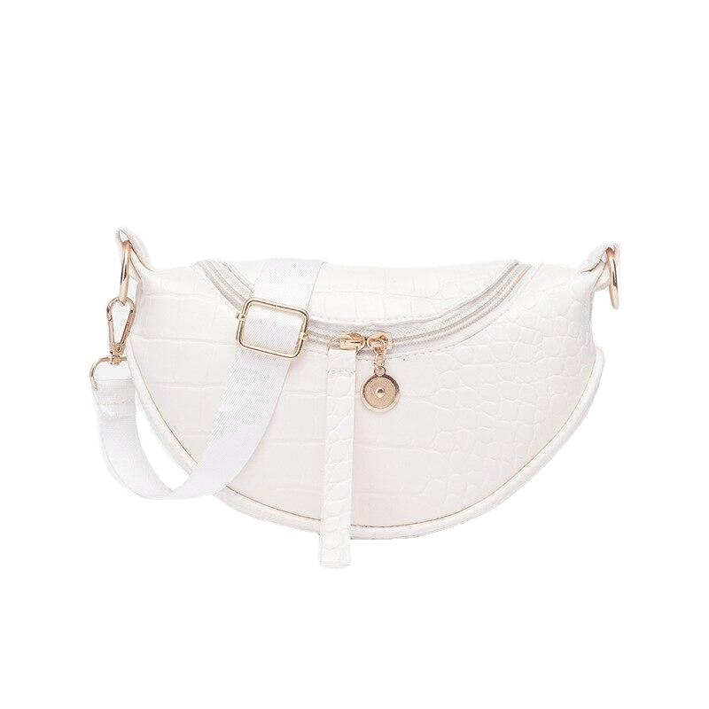 Casual Waterproof Women's Zippered Leather Waist Packs With Adjustable Belt