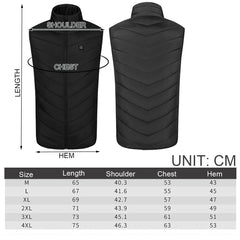USB Heated Vest - Electric Warm Jacket for Men & Women, Winter Thermal Coat