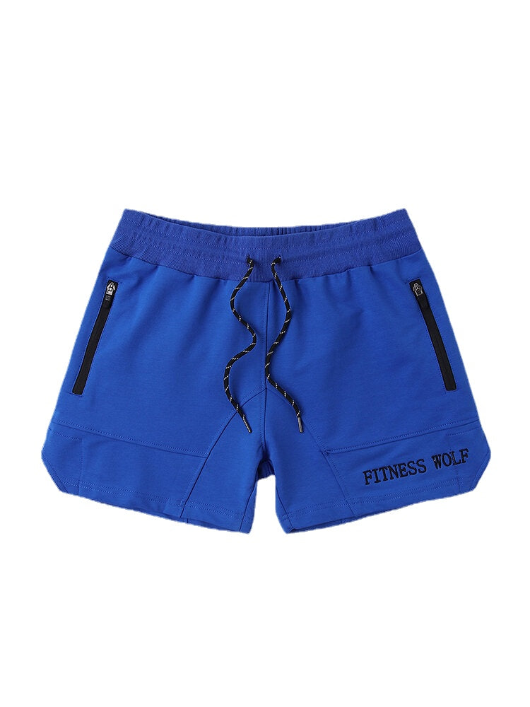 Mens Sports Bicycle Drawstring Slim Fit Solid Color Casual Shorts