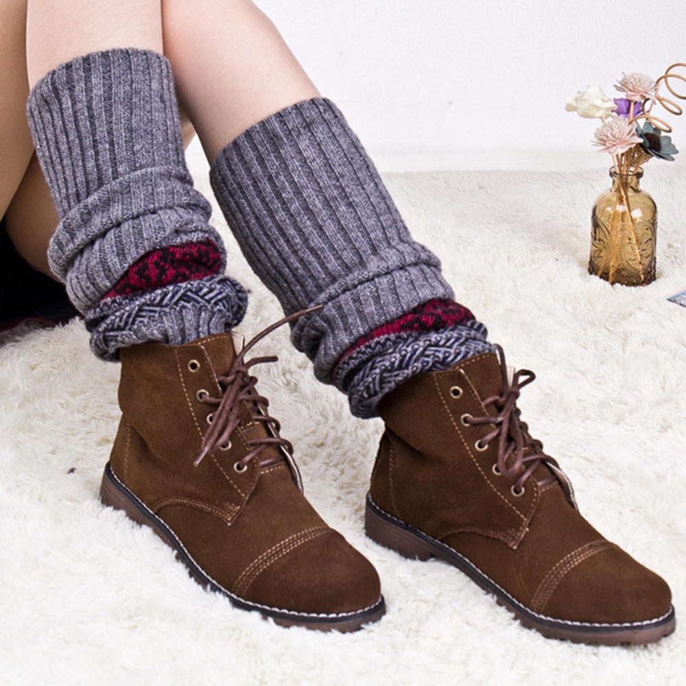 Pile Socks Set Boots Set Vertical Vertical Color Matching Calf Sock Warm Foot Protection Socks