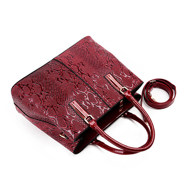 Women Faux Patent Leather Elegant Handbag Shoulder Bag Crossbody