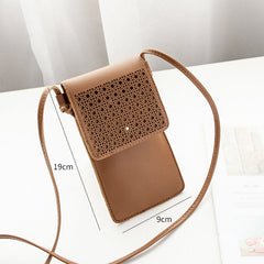 Women Hollow Out Touch Screen 6.3 inch Phone Shoulder Crossbody Bag