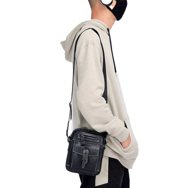 Men's Genuine Leather Retro Business Crossbody Shoulder Bag