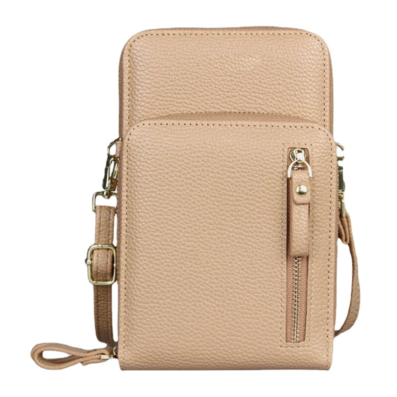 Women 8 Card Slots Solid Casual Phone Bag Crossbody Shoulder Bag