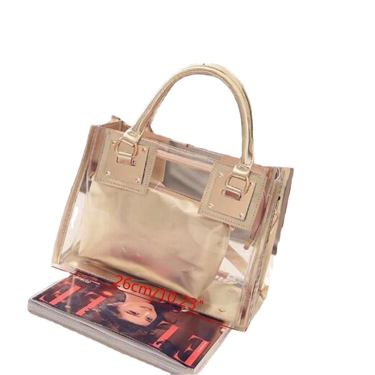 Transparent Gelly Crystal Celeb Tote Sand Beach Bag Shoulder Handbag