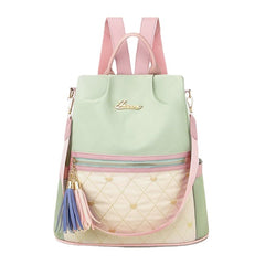 Women Patchwork Tassel Embroidery Thread Love Multi-carry Backpack