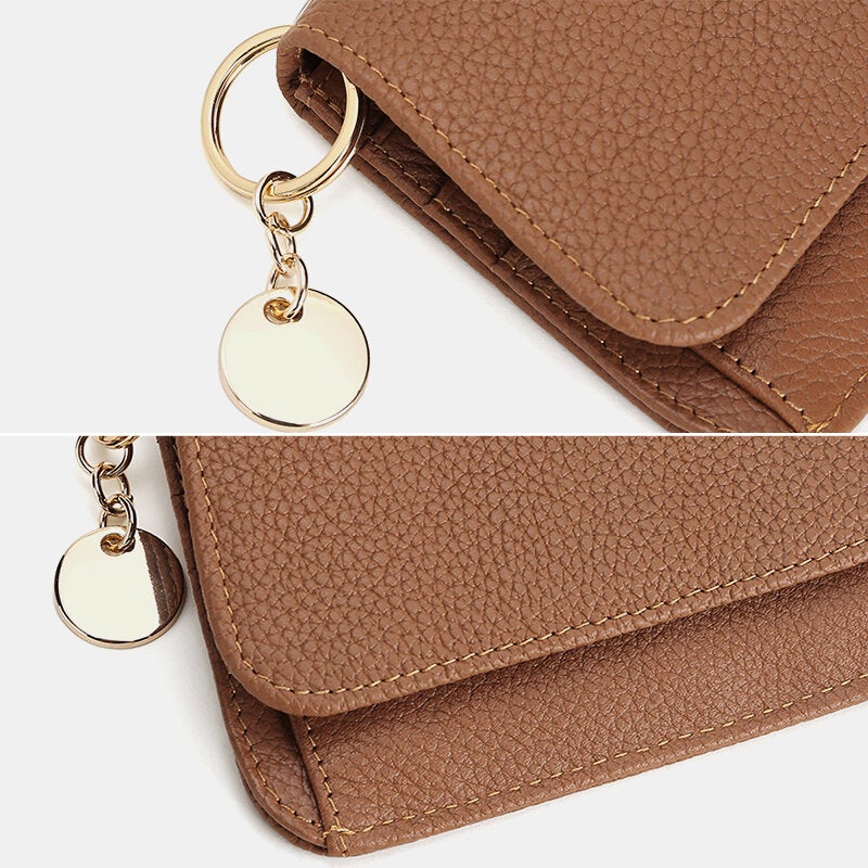 Women Trifold Short Zipper Coin Purse RFID Anti-magnetic Wallet Multi-card Slot Card Holder