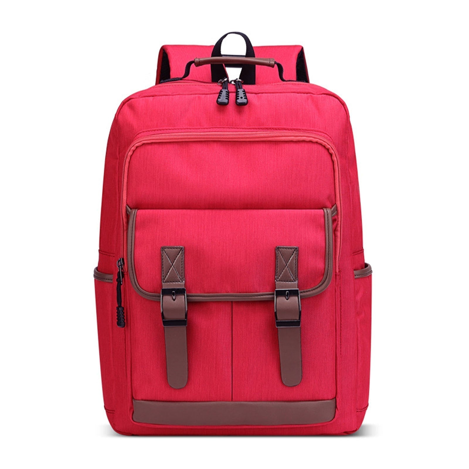 Men Polyester Casual Backpack Large-capacity Multi-pocket Zipper Backpack Travel Bag Laptop Bag