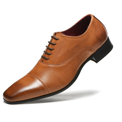 Men Dress Formal Oxfords Leather Shoes Pointed Shoes Wedding Casual Business