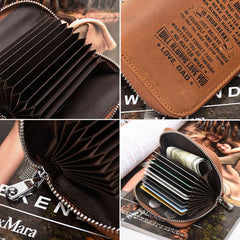 Men Genuine Leather RFID Blocking Anti-theft Retro Organ Shape Multi-slot Card Bag Wallet