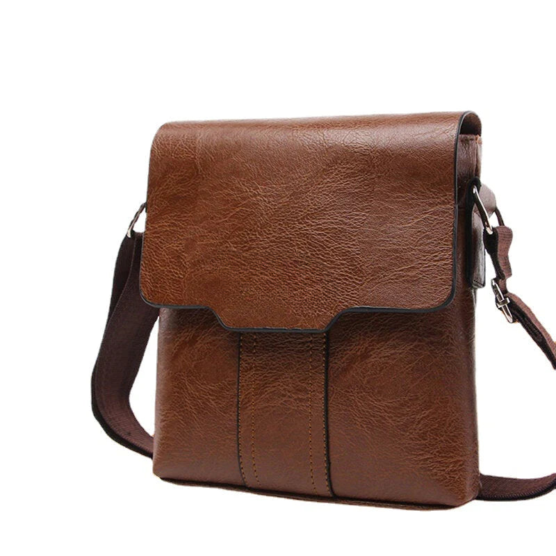 Men's PU Leather Crossbody Shoulder Bag - Casual & Stylish