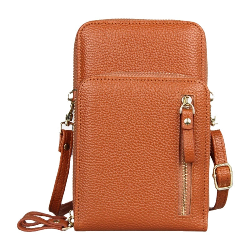 Women 8 Card Slots Solid Casual Phone Bag Crossbody Shoulder Bag