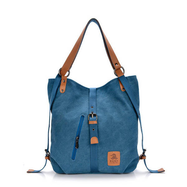 Women Men Canvas Handbags Multifunction Backpack Casual Shoulder Bags Students School
