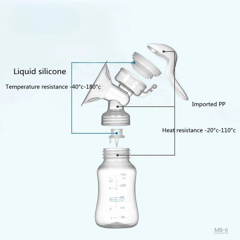 Breast Pump Manual Suction Milk Pump Feeding Breasts Pumps Milk Bottle Sucking Postpartum Supplies BPA Free