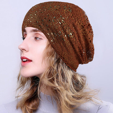 New Knitting Cutout Beanie Hat Breathable Caps
